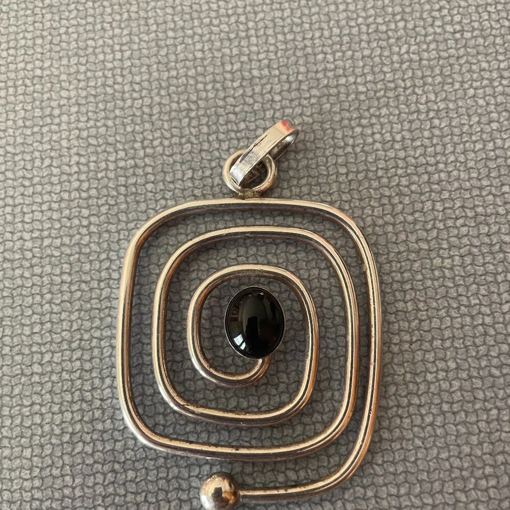 Sterling Silver and Black Onyx Pendant